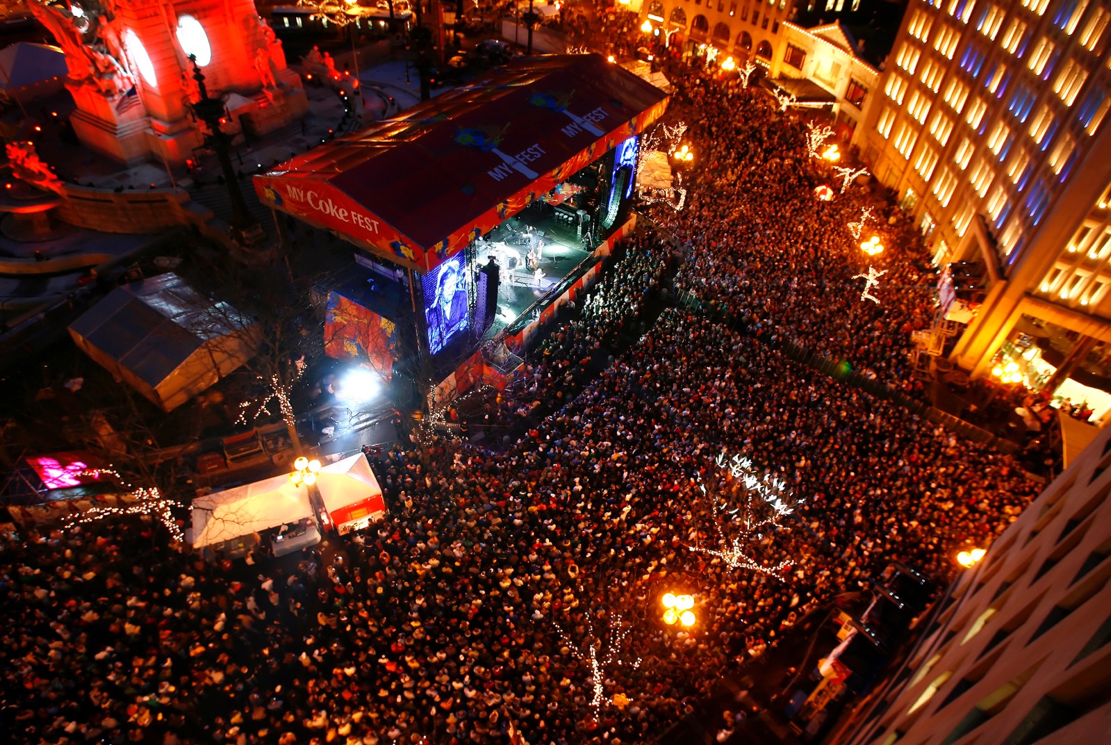 NCAA Final Four massive crowd at night